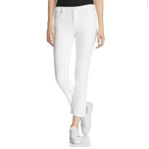 Hudson | White High Rise Crop Harper Baby Kick Flare Jeans 24